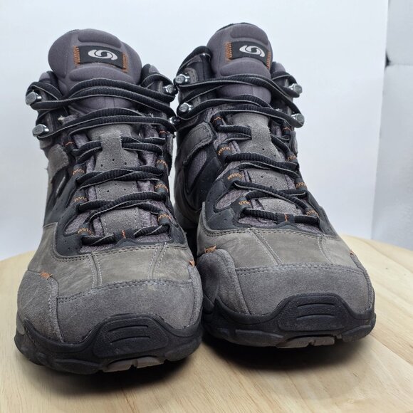 Salomon Elios 3 Mid Goretex Brown Lace Up Hiking Boots Shoes Men’s US 8.5 - Picture 2 of 10